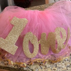 Mud pie pink tutu 1st birthday